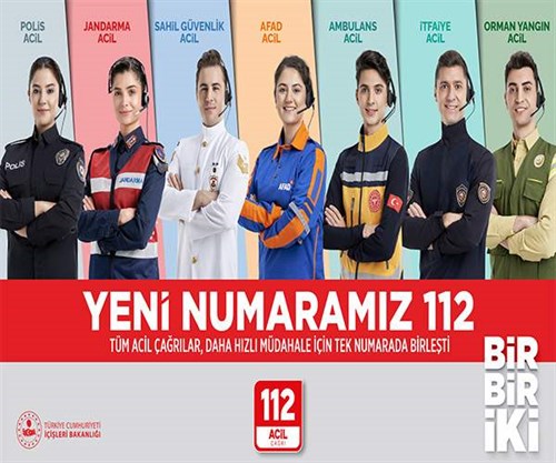 'Bir-Bir-İki' Artık tüm acil durum numaraları 112 çatısı altında birleşti.