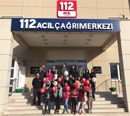 Ergenekon Ortaokulu öğrencilerinden Uşak 112 Acil Çağrı Merkezi Müdürlüğüne Ziyaret